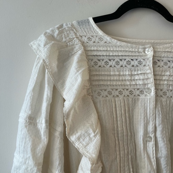 River Island Ruffled Eyelet Mini Dress (Size 10) - Picture 12 of 13